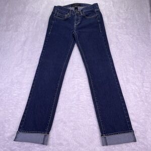 Calvin Klein Skinny Jeans Womens 2 Dark Wash Stretch Denim Embroidered (27x32)